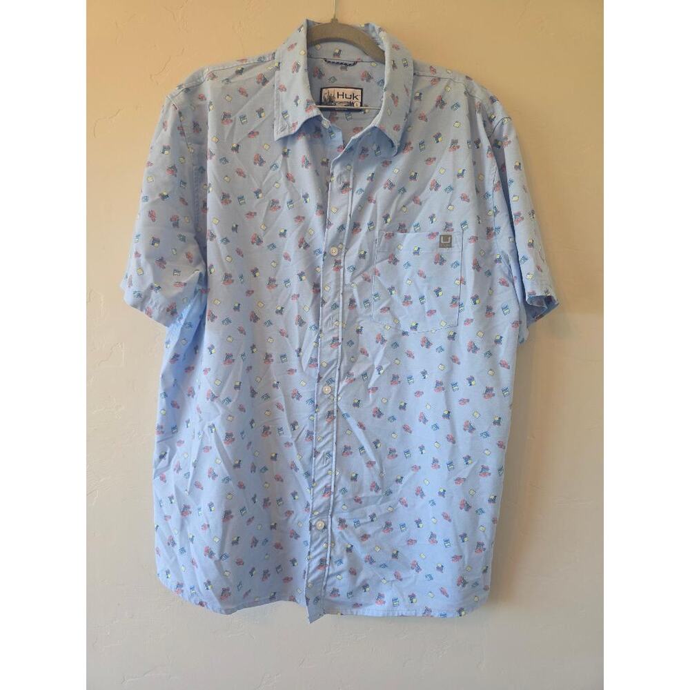 Huk Men’s Lobster Print Performance Fishing Shirt Size L